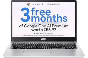 Acer Chromebook 315 CB315-4H Laptop - Intel Celeron N4500, 8GB, 128GB eMMC, Integrated Graphics, 15.6" Full HD, Chrome OS, Silver