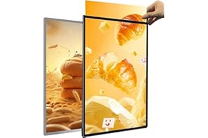 GENERIC Marco Led Para Pósteres, Caja de Luz Led con Marco Ultrafino, Marco Led Para Publicidad con Panel de Menú, Para Restaurantes, Bares, Tiendas y Cafeterías 60 * 90
