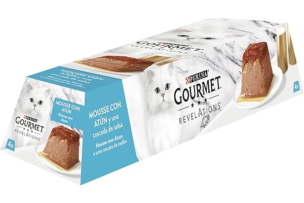 GOURMET Revelations, Comida Húmeda para Gato Adulto, Mousse con Salsa con Atún, 6 Packs de 4 Pirámides de 57 g. (24 pirámides)