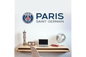 Beautiful Game Sticker mural avec blason du Paris Saint-Germain et nom du club + stickers PSG (90 cm de largeur x 25 cm de hauteur)