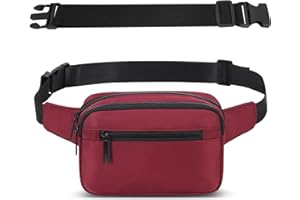 AIRCBC Sac Banana Femme Homme Sacoche Ville avec Ceinture Réglable Imperméable Sac à Taille avec 4 Poches pour Randonnée Cyclisme Balade Ville Festival Vacances Voyage Camping Outdoor Sport (Rouge)