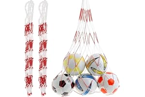 BLPRKOT 2 Pezzi Rete per pallone ortatile Borsa Da Pallavolo borsa per palloni e reti portatili Calcio Rete portapalloni Durevole Cintura Portatile Calcio Pallacanestro Pallavolo Ball Carry (1,2 metri