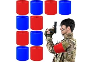 CHCAES Airsoft Armbinden Team Rot Blau Armbinde mit Klett Armbinde Softair Armband Binde 11 * 45cm für Schule Vereine Mannschaften