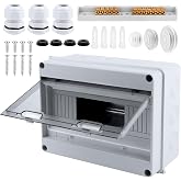 IP65 outdoor electrical box, waterproof fuse box with edge, ABS, 12-module switchboard, installation in garden or other areas