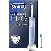 Oral-B Vitality Pro Electric Toothbrushes Adults, Oral B Electric Toothbrush, 1 Handle, 2 Toothbrush Heads, 3 Brushing Modes 