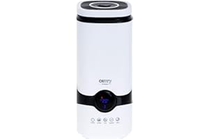 CAMRY CR 7964 - Umidificatore silenzioso con tecnologia a ultrasuoni, ugello di uscita nebbia girevole a 360°, pannello di controllo LCD, potenza per 35 m², funzione timer, funzione igrometro 45-90%