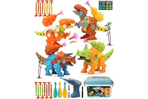 MARAISS Dinosaur Toys for Kids, Simulate Take Apart Dinosaur Toy with Storage Box & Electric Drill, Suction Cup Transmitter, Toys for Kids Girls Boys Age 3-12, Kid's Gift with Educational Significance