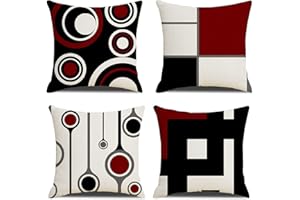 MYCDXE Copricuscini Divano Camera da Letto Cuscini Arredo Federe Confezione Arredamento Casa Federe Moderni Lino Biancheria Decorativo 4 Pezzi 45X45CM