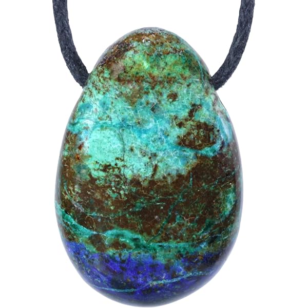 Lebensquelle Plus Chrysokoll Pendentif Goutte d'eau percé avec
