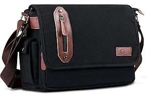 CHEREEKI Men's Satchel Bag – Men Canvas Messenger Bag with Multiple Pockets and Adjustable Strap for Work, Travel, and Daily Use(Fit for 13.3-inch Laptop)
