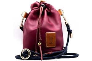 vanClyde® London Futterbeutel für Hunde Premium Leckerlibeutel aus Kunstleder Hundefutterbeutel mit Gürtelclip und Umhängeseil für Hundetraining und Unterwegs (Burgunderrot)