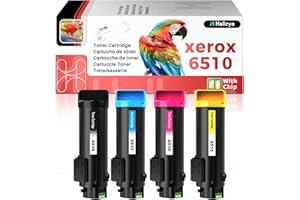Halloya Cartouche de Toner pour Xerox Phaser 6510 6510DN 6510DNI 6510DNM 6510N WorkCentre 6515 6515DN 6515DNI 6515DNM 6515N Imprimante 5500 Pages pour BK 4300 Pages pour C M Y (BK/C/M/Y)