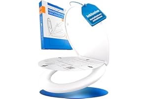 LOBENSWERK Toilettendeckel mit Absenkautomatik [Einfache Montage] antibakteriell & UV-beständig | Quick-Release-Funktion | Klodeckel, Klobrille, WC Sitz inkl. Installationsschablone