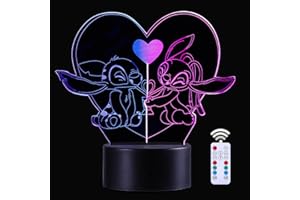 QQAAMZ Lampada 3d Illusione Luce Notturna Touch Bambini Home Decor Usb Lampada Da Tavolo Led Anime Gadget Natale, Compleanno Dei Fan, Regalo (16 colori-1)