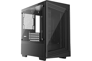 iONZ PC Gaming Case Micro ATX Mini Tower - Compact Glass Series | Black Tempered Glass (G1 Edition Case Only)