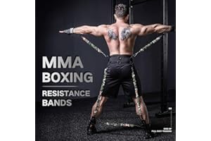 YNXING MMA Boxing Resistance Band Set Enhance Potere Esplosivo per l'allenamento della Forza per Muay Thai, Karate Combat, Fitness, Basket, Pallavolo, Calcio Uomo e Donna
