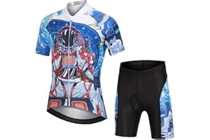 YFPICO Niño Niña Ropa Conjunta de Ciclismo Bicicleta Maillot de Manga Corta + Pantalone Corto Secado Rápido