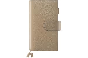 Ox Knight läderskydd för Hobonichi veckor/veckor Mega – med pennögla, kortplatser, bakficka och bokmärken (brungrått), SZFP02