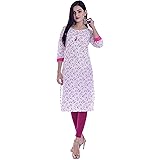 Fashion Rush Women's Cotton Regular Kurta (RF_FASHION 01_White_Small)