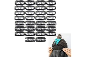 CUHZA 30 Pezzi Clip per Parrucca, Clip per L'estensione dei Capelli, Clip in Metallo a Forma di U, 6 Denti Clip a Pettine, per DIY Estensioni Capelli ( Nero)