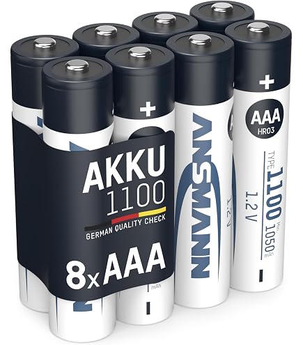 Piles Rechargeables ANSMANN 9V - Lot De 2 - 300 MAh - Faible Autodécharge - Pour Détecteur De Fumée, Jouets, Radio - 4
