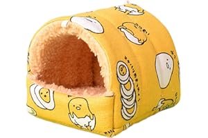 tinysiry Cama para hámster para Invierno, Mini Nido para Dormir de algodón para hámster, Nido para hámster, cálido y Lindo patrón de Dibujos Animados, casa de Conejillo de Indias, escondite par
