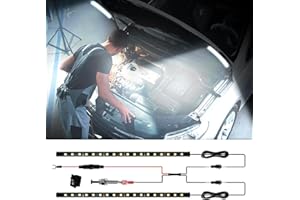 KEIUROT Under Hood Led Light Kit, Car Under Bonnet Work Light Waterproof for Car Engine Bay Inspection Lights Car Hood Work Light with Automatic On/Off, Universal Car Hood LED Strip Fits Any Vehicle 12V 1Set