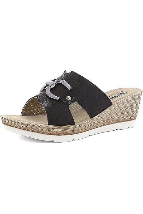 Ciabatte Donna Inblu In Ecopelle - Doppia Fascia Con Strass E Plantare In Pelle, Taglie 35-41 - Foto 11