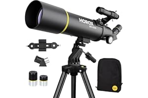 HOROX 80mm Aperture 500mm Refractor Telescope for Adults and Kids Beginners w. Pro Tripod, Phone Adapter, Portable Backpack