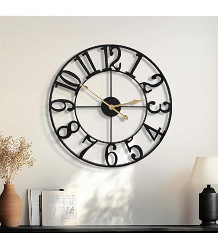 VIVILINEN Wandklok zonder tikkende geluiden, 58 cm, wandklok van