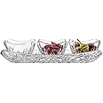 Snack Serving Tray set - Serving Dishes 3 Piece | Container Set, Candy Nut Serving, Appetizers, Fruit, Candy, Chip & Dip Sets | Portable Snack Platters Food Storage