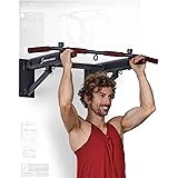Sportstech Innovativa barra per trazioni 4 in 1 per montaggio a parete, pieghevole, salvaspazio, 3 occhielli multifunzione, 6