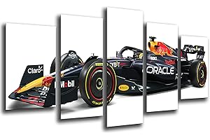 CUADROS CAMARA Cuadros Cámara Tableau moderne Photo Voiture Formule 1, Red Bull RB19 2023, Verstapen, Perez, 165 x 62 cm, réf. 27437
