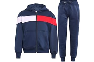 A2Z 4 Kids Bambini Ragazze Ragazzi Tuta Contrasto Con Panello Vello Con Cappuccio Cerniera Felpa Con Cappuccio & Bottom Jogging Tuta Joggers Età 5 6 7 8 9 10 11 12 13 Anni