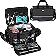 CURMIO Nurse Bag, Medical Bag Clinical Bag with Inner Dividers and No-Slip Bottom for Home Visits, Health Care, Hospice, Fits for Nursing Students, Physical Therapists, Doctors, Black