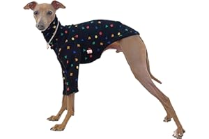 D DOGGY STAR Italienisches Windhund-Kleidung, flexibles T-Shirt, Whippet für Hunde, Größe S, Alphabet, Schwarz