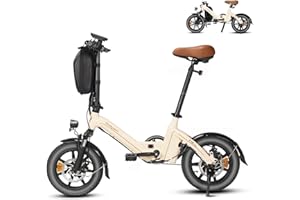 Bodywel T16Pro Bici Elettrica Pieghevole 14" Leggera Adulti/Ragazzi, Certificata TÜV, Batteria 36V 7.8Ah + Motore 250W, 3 Velocità, Display LED 4.5", Preassemblata 90% per Città
