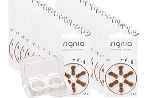 wns-emg-world Big Box Pack Siemens Signia Typ 312 Hörgerätebatterie Zinc Air PR41 ZL3, 120 Stück