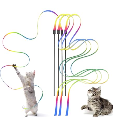 PeSoBo 12 Teile Set Katzenspielzeug Katzenangel Spielangel Katzen Spielzeug Fellmaus Angel Ball 0