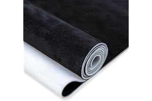 Hiksuky Suede Auto Headliner Fabric 36" L × 60" W with Foam Backing - Black Interior Replacement Material for Car/Truck/SUV/RV Roof, Tube Packaging - Home Repair/DIY Headliner Material