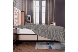 ‎THXSILK THXSILK Seide Bettbezug, Seide Tröster Cover, 100% 19 Momme Bestnote Maulbeerseide Bettwäsche (135x200cm, Holzkohle)