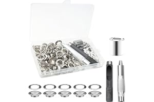 120 Ösen verktygssats 12mm rostfritt grommet verktygskit med stansverktyg | 12 mm silver vissla presenningsöglor rostfria, öljetttång sats för vattentät presenning, gardiner, markiser