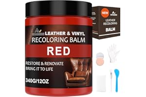 SHABEIBEI 340g Kit Reparation Cuir,Teinture Cuir Recoloration du Cuir Crème pour Restaurer la Couleur et Nourrir Le Cuir Délavé Restaurateur de Couleur de Meubles pour canapés, Chaussures (Rouge)