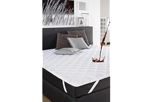 ‎NORDIC SCHILLER Nordic Schiller Gesteppter Matratzenschoner Flüssigkeitsbeständig Weiß 150X200 +40 4 Seitliche Flexiblen Gümmibander, Baumwolle Atmungsaktiv