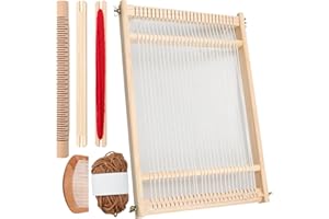 FEIGO Weben für Kinder Set, DIY Holz Webrahmen Set, Hochwertiger Weben Groß 39x 26cm und Aktualisierte Fassung Holz Webrahmen, für Anfänger,Kinder