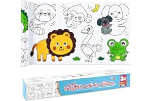 EKKONG Malpapier Rolle Für Kinder, 30 * 300CM Schneidbare Zeichenrolle Kinder, Malrolle für Kinder Selbstklebend,Klebrbares DIY Malposter Für Kinder, DIY Ausmalrolle für Kinder