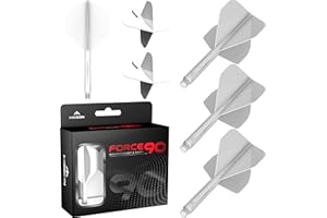 Mission Darts Force 90 | Integriertes präzisionsgeformtes Dart-Flight und Schaftsystem, 3 Stück, professionelle, langlebige 2-in-1 kombinierte Dart-Flights und Schäfte, Standard Nr. 2