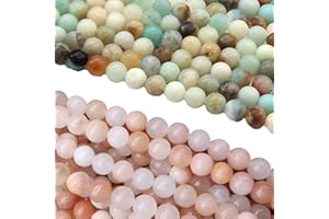 SLAXJNE 270 Piezas De Cuentas De Piedra, Cuentas Para Pulseras Y Collares, Cuentas Sueltas Para Manualidades, Cuentas De Piedras Preciosas Con Agujeros, Colgantes De Joyería, Accesorios De Joyería Diy