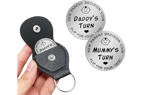 Pièces de Décision Nouveaux Maman Papa, Cadeaux de Baptême pour Fille Garçon, Pièce de Monnaie de Décision pour Nouveaux Parents, Cadeau de Naissance Grossesse, Pièce de Monnaie en Acier Inoxydable