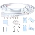 HWHP Zone - Bendable Ceiling Curtain Track Rail, Flexible Curtain Tracks set for Room Divider Flat Curved Bay Window Camper Van RV, Offer Ceiling & Wall Mount Brackets (5m Kit)